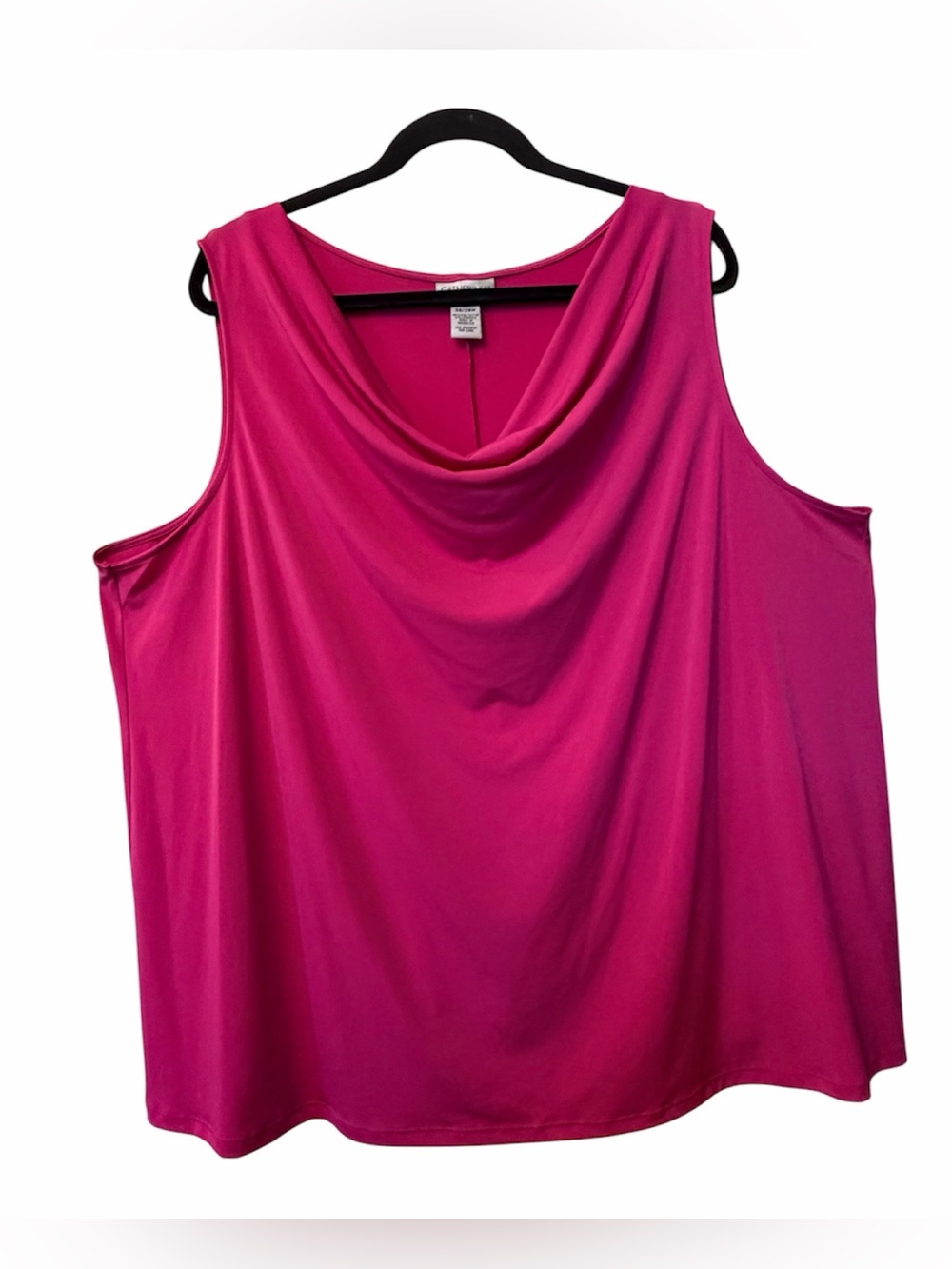 Catherine’s 3X 26/28W Sleeveless Cowl Neck Fuchsia Blouse